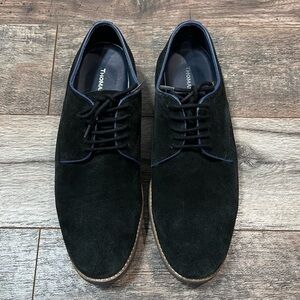 Thomas & Vine Mens Size 10.5 Navy Leather Lace Up Oxford Shoes
